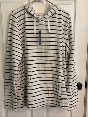 Motherhood Maternity nursing hoodie striped hooded sweatshirt size XL